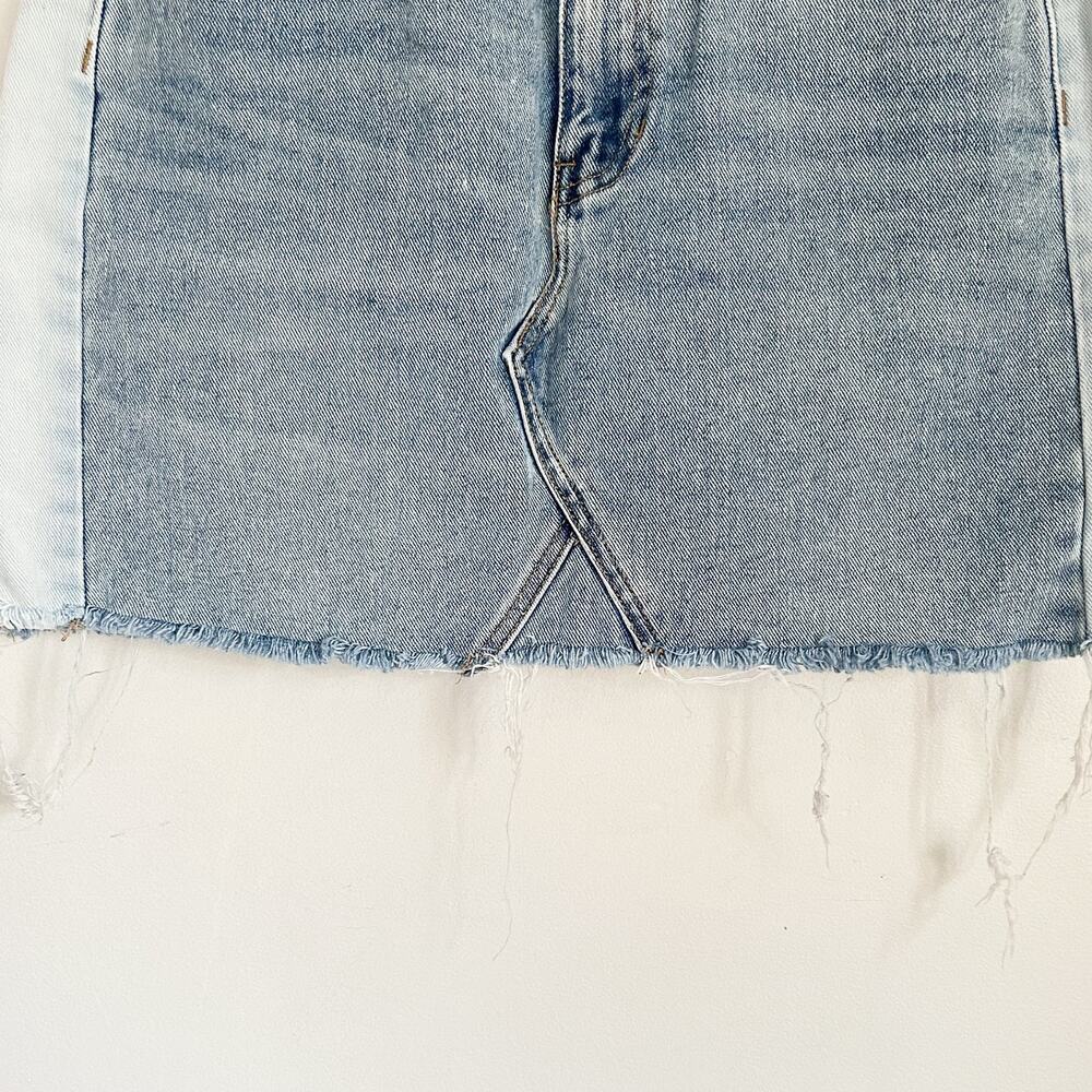 PacSun Distressed Denim Mini Skirt Blue Size 28 - Picture 5 of 6